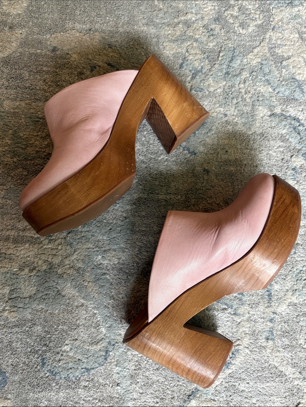 Free People Pale Pink Leather Mule Clogs - Picture 5 of 5